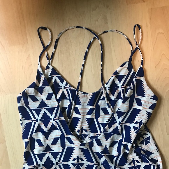 Tobi Blue Aztec Design Maxi Dress- Size S - Picture 3 of 3